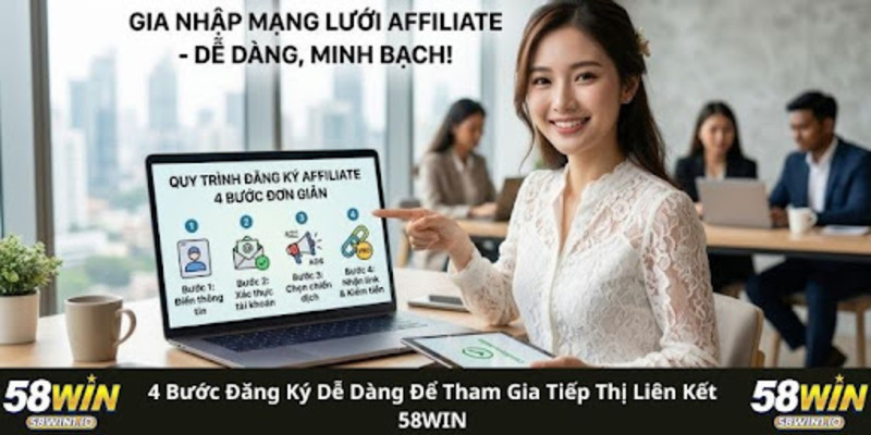 4 bước đăng ký dễ dàng để tham gia tiếp thị liên kết 58WIN