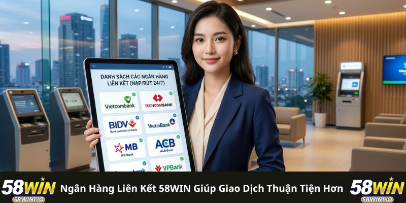 Ngân hàng liên kết 58WIN giúp giao dịch thuận tiện hơn